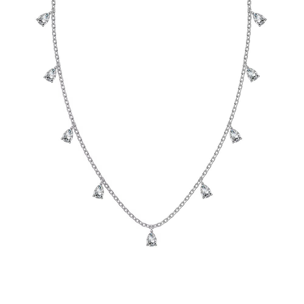 Turkish CZ Sapphire & Emerald Drop Necklace – 925 Silver