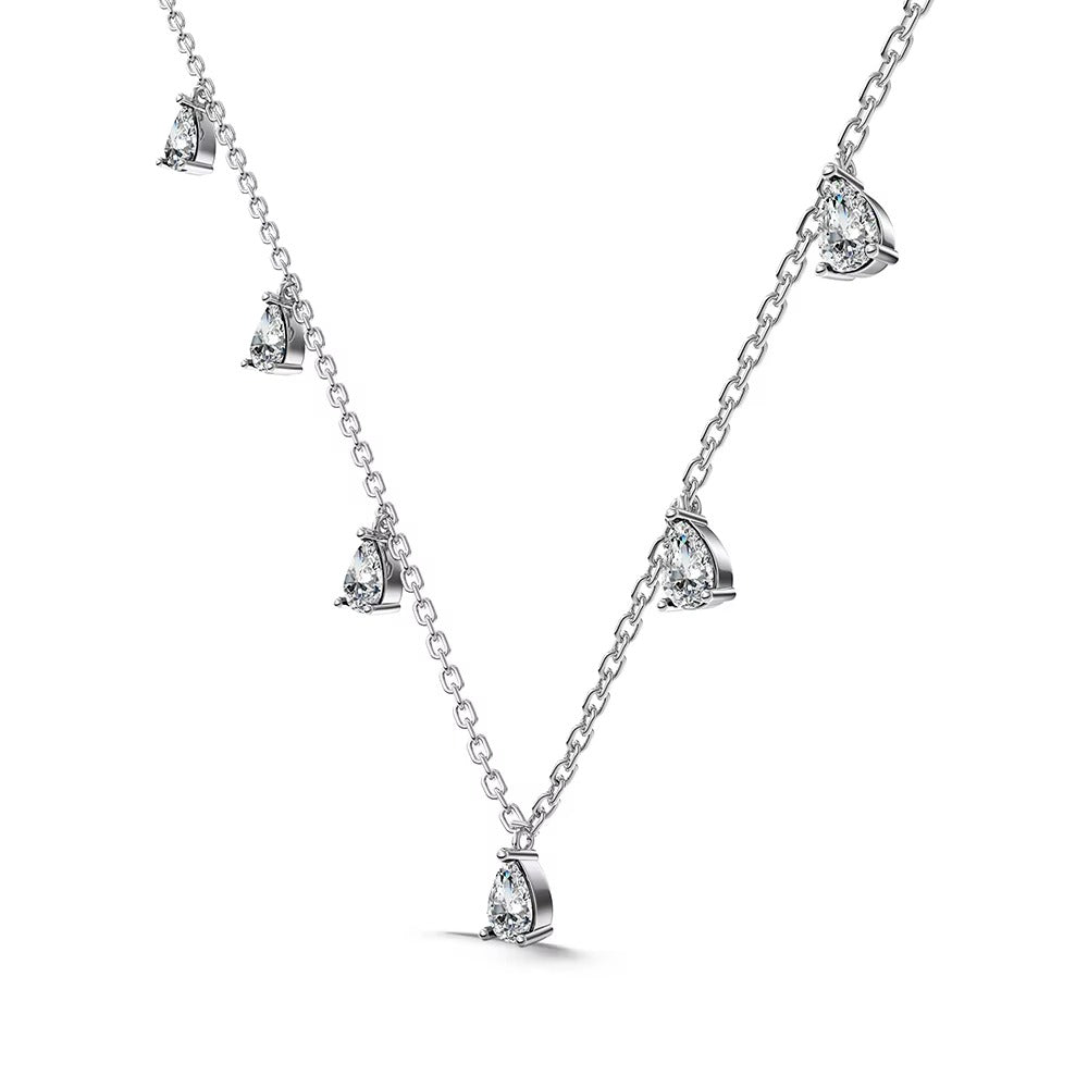 Turkish CZ Sapphire & Emerald Drop Necklace – 925 Silver