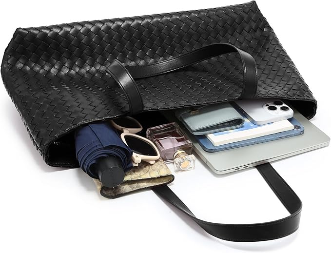 Woven Laptop Bag - Black