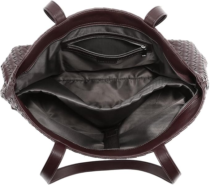 Woven Laptop Bag - Brown