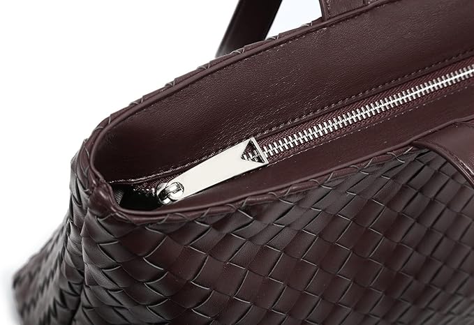 Woven Laptop Bag - Brown