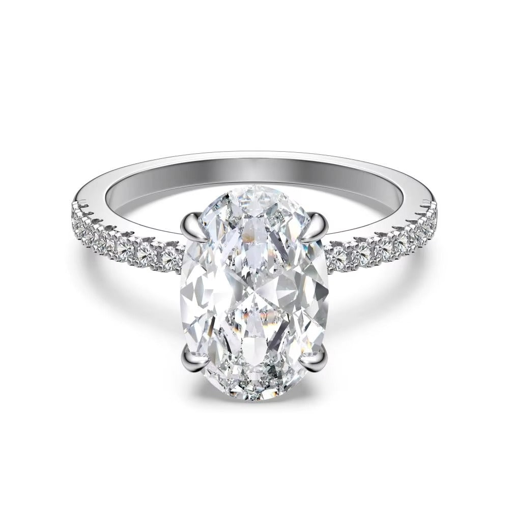 Luxury Silver Zircon Engagement Ring – 925 Silver