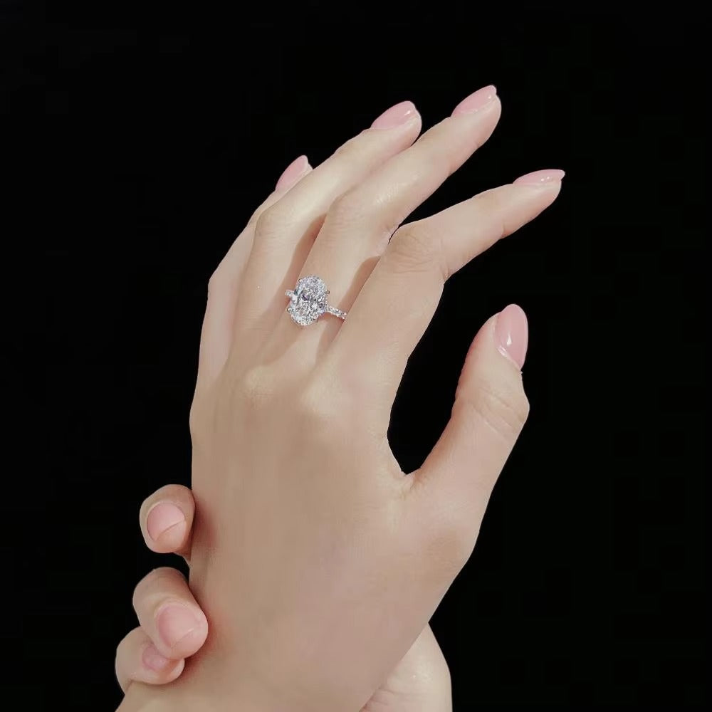 Luxury Silver Zircon Engagement Ring – 925 Silver