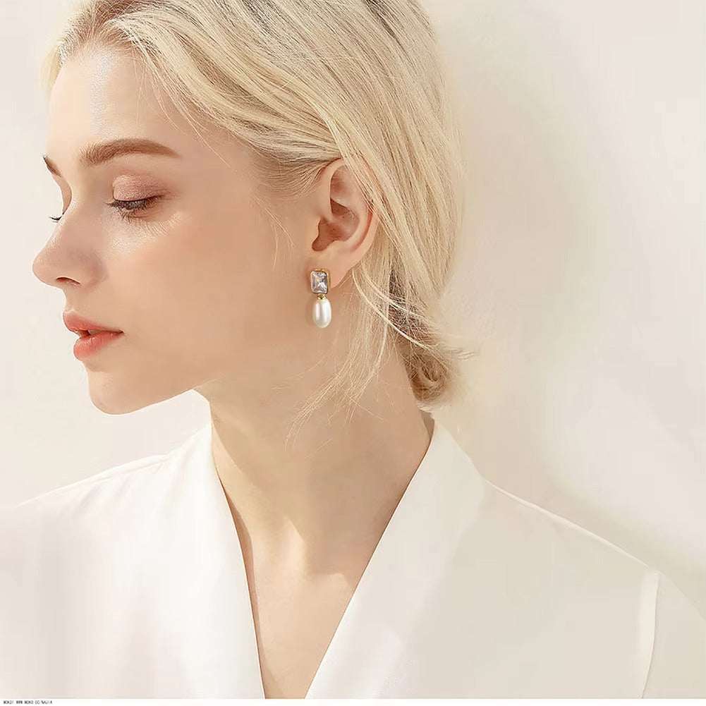 925 Silver Freshwater Pearl Drop Earrings
