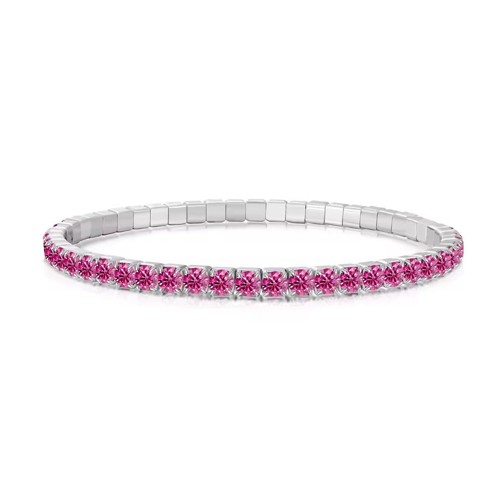 Birthstone Tennis Bracelet Pink