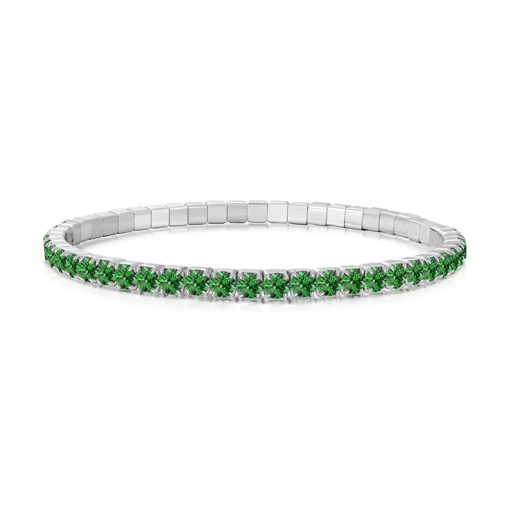 Birthstone Tennis Bracelet Green