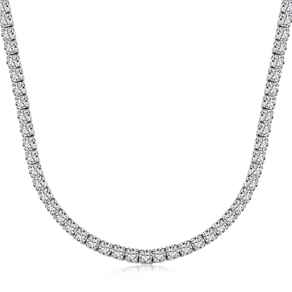 White Gold Iced Out Cuban Link Necklace 925 Silver