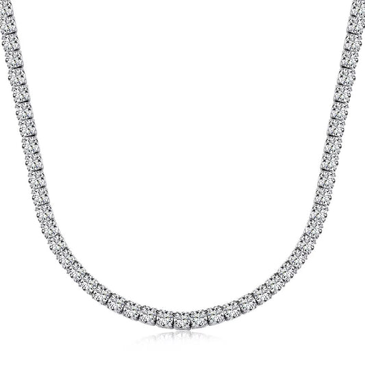 White Gold Iced Out Cuban Link Necklace 925 Silver
