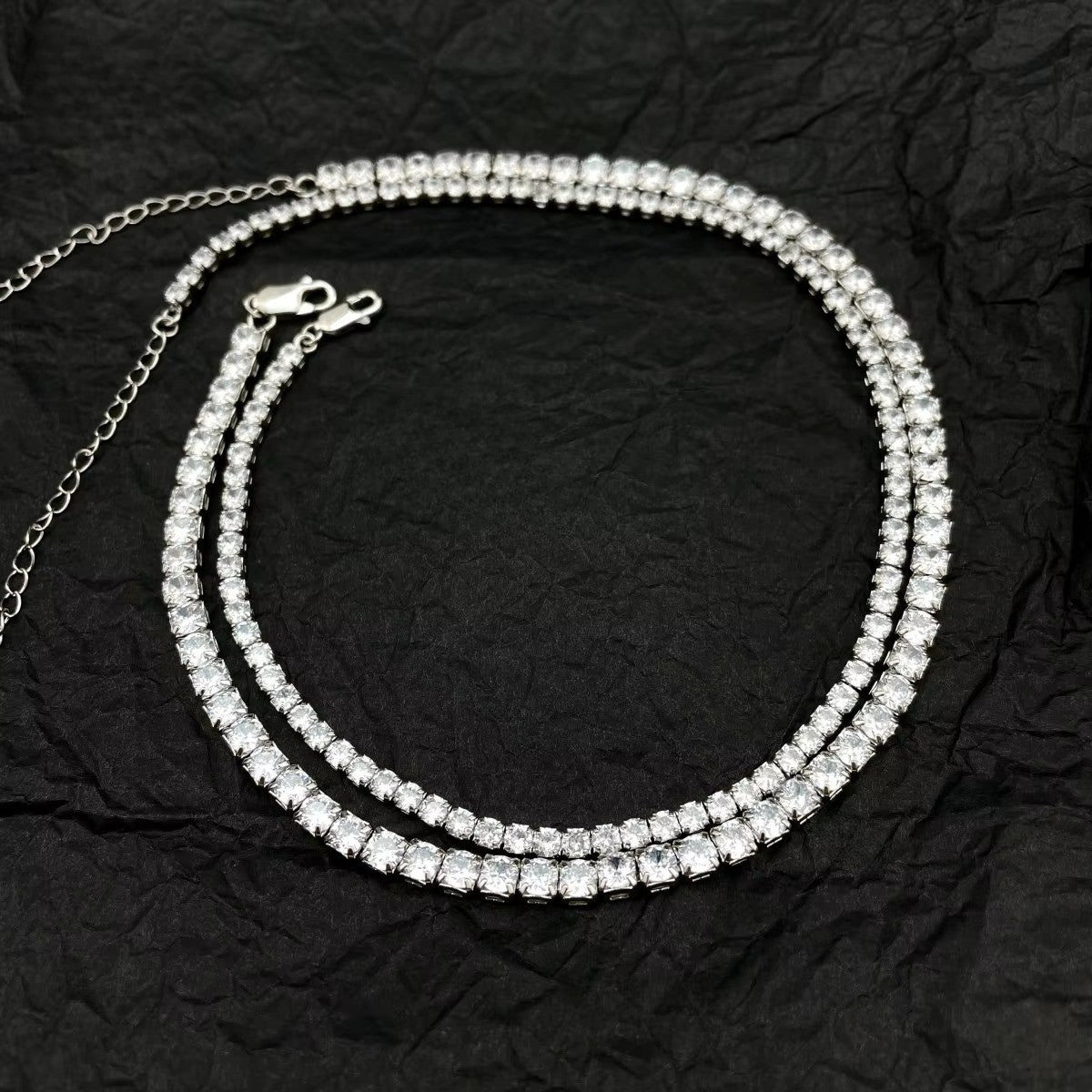 White Gold Iced Out Cuban Link Necklace 925 Silver