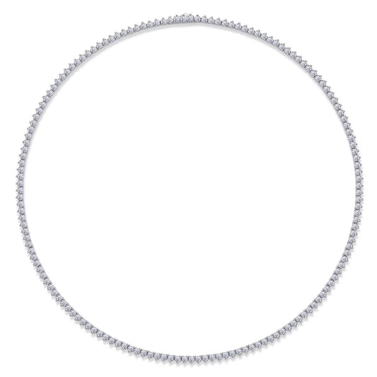 Gold Plated Sterling Silver Tennis Chain Necklace Collarbone Style