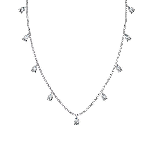 Turkish CZ Sapphire & Emerald Drop Necklace – 925 Silver