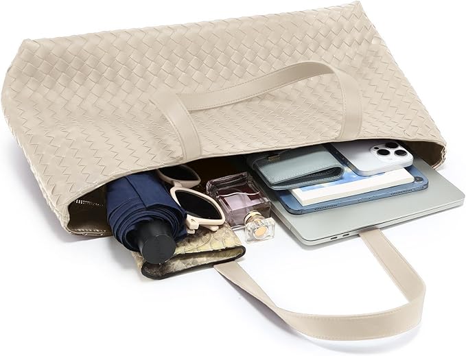 Woven Laptop Bag - White