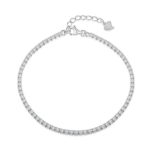 Sterling Silver Tennis Bracelet Lobster Claw 3mm Silver