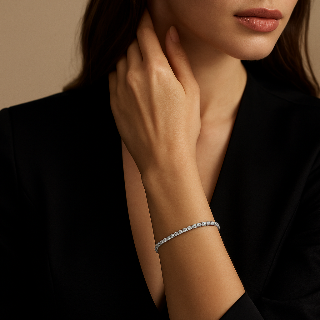 Tennis Bracelet with Hidden Clasp 3mm Silver