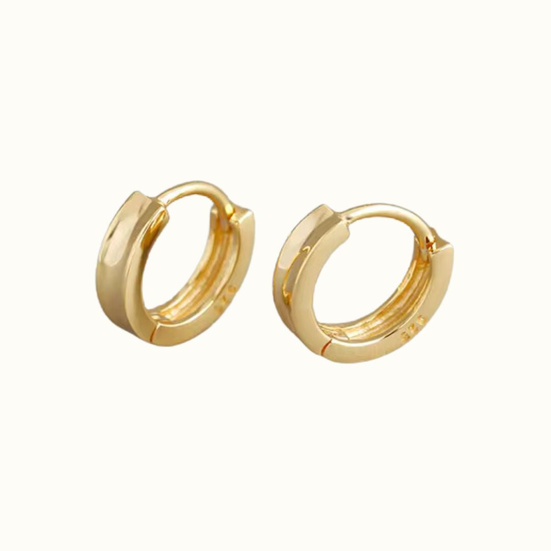 Concave Gold Huggies Earrings