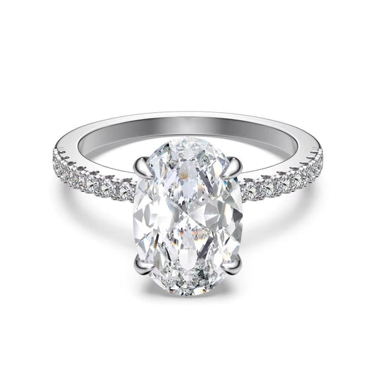 Luxury Silver Zircon Engagement Ring – 925 Silver
