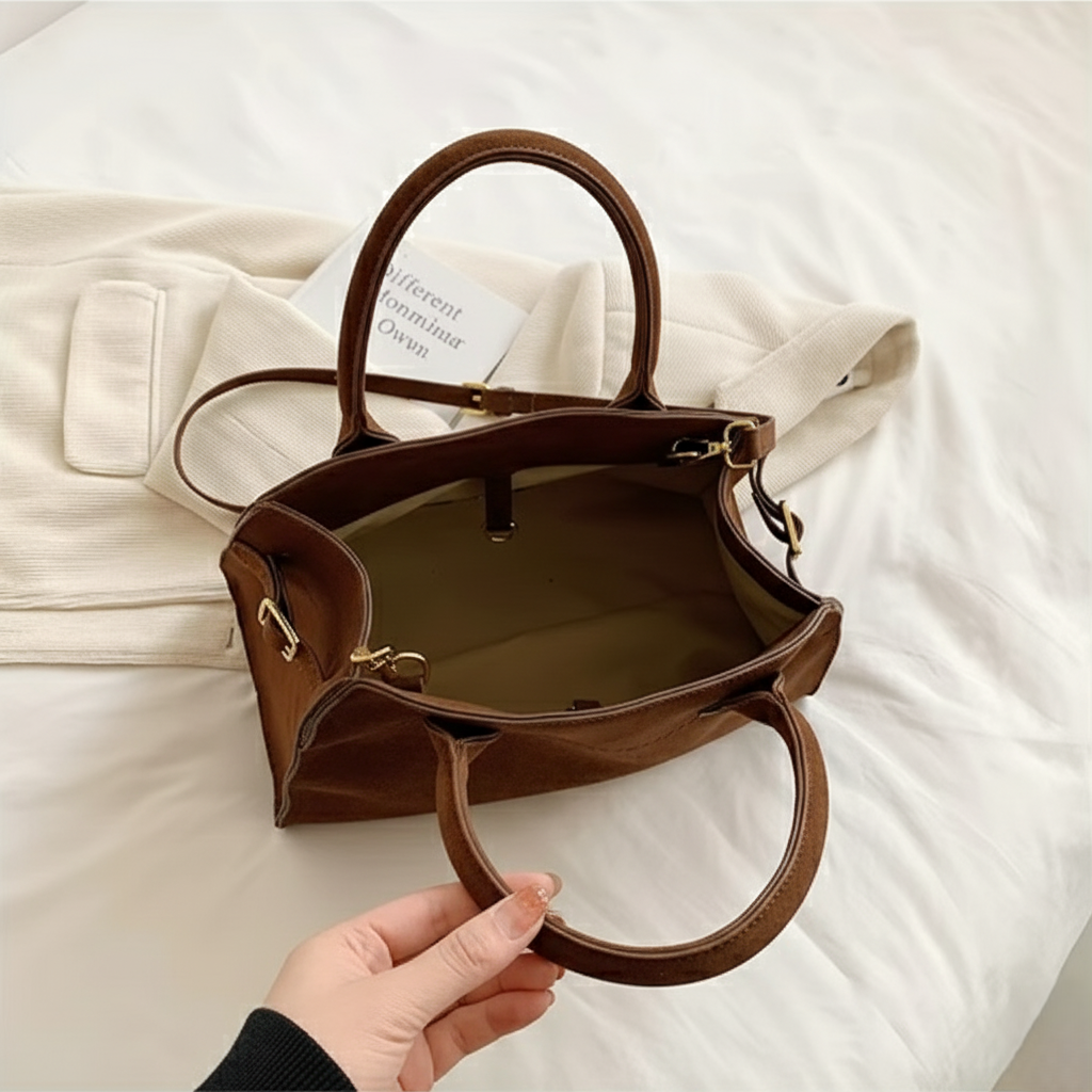 Classic Suede Large Capacity Tote Handbag