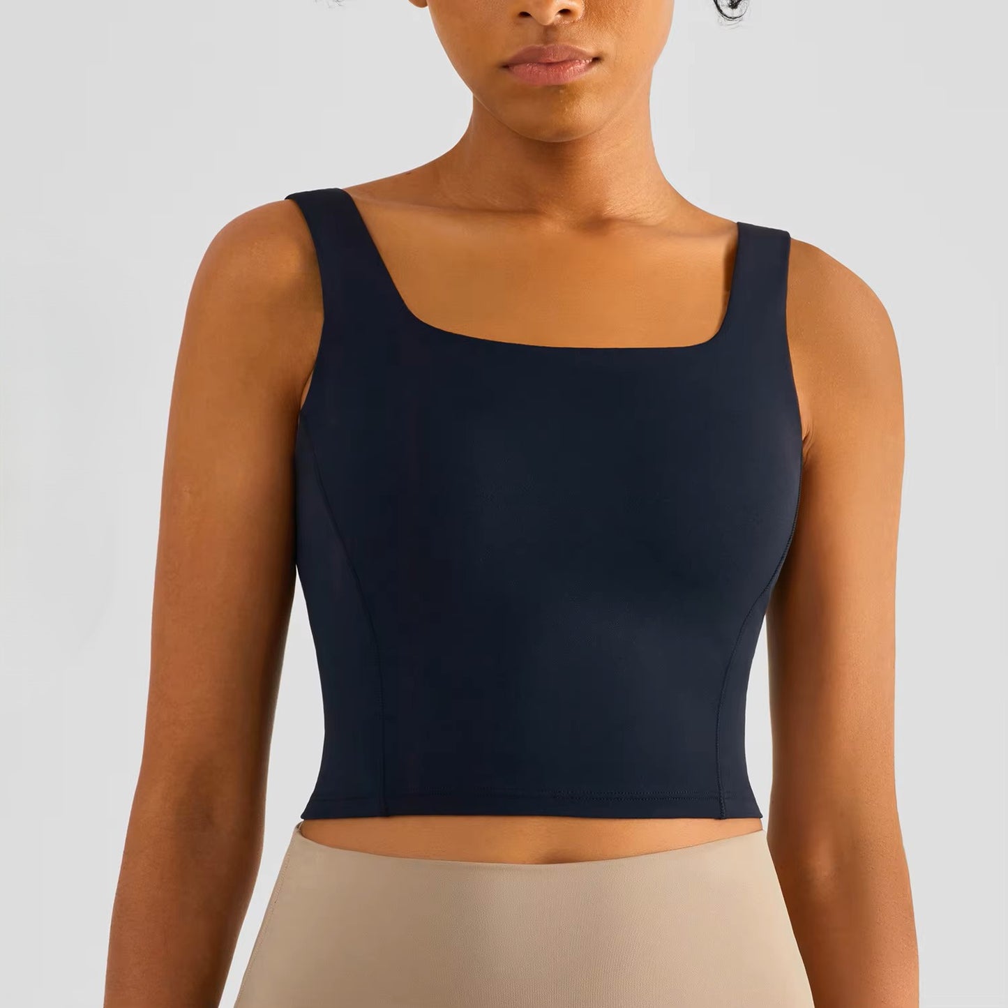 Seamless Yoga Top with Built-In Bra