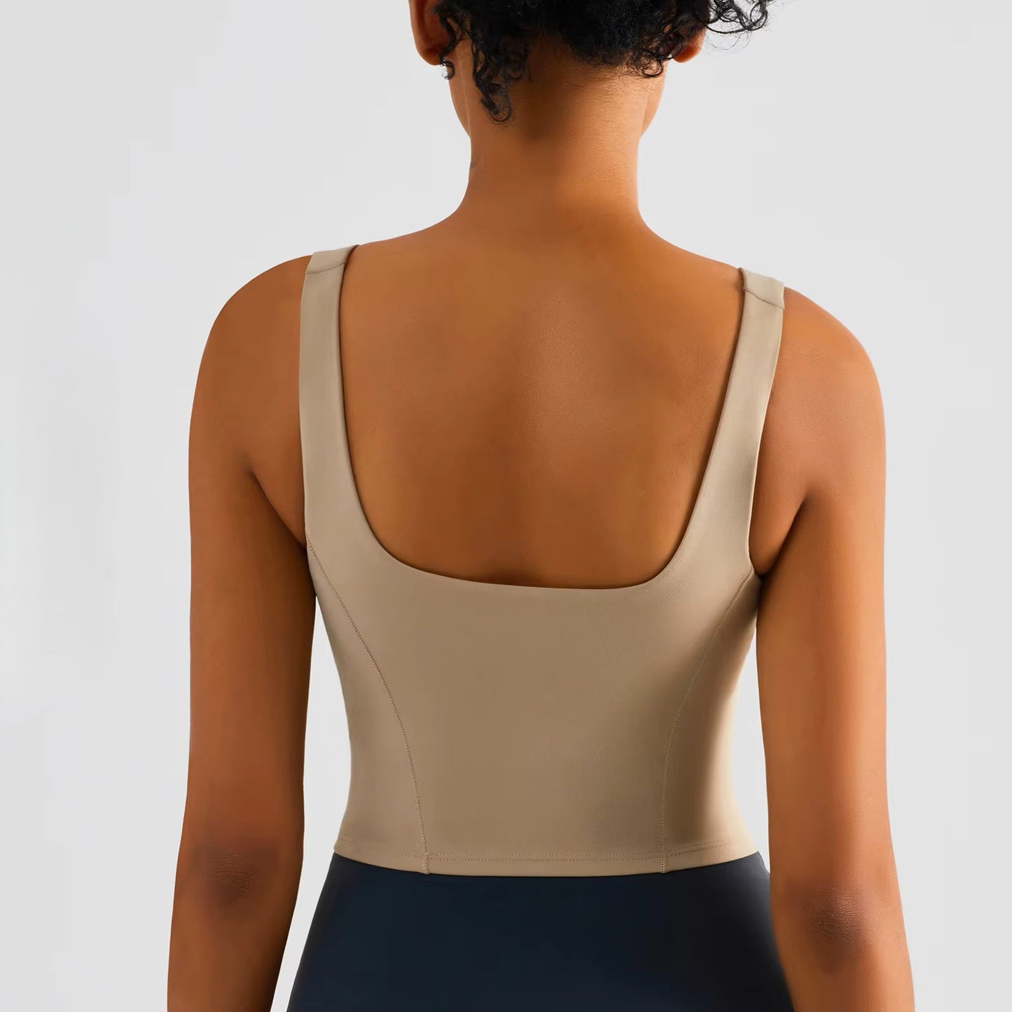 Seamless Yoga Top with Built-In Bra