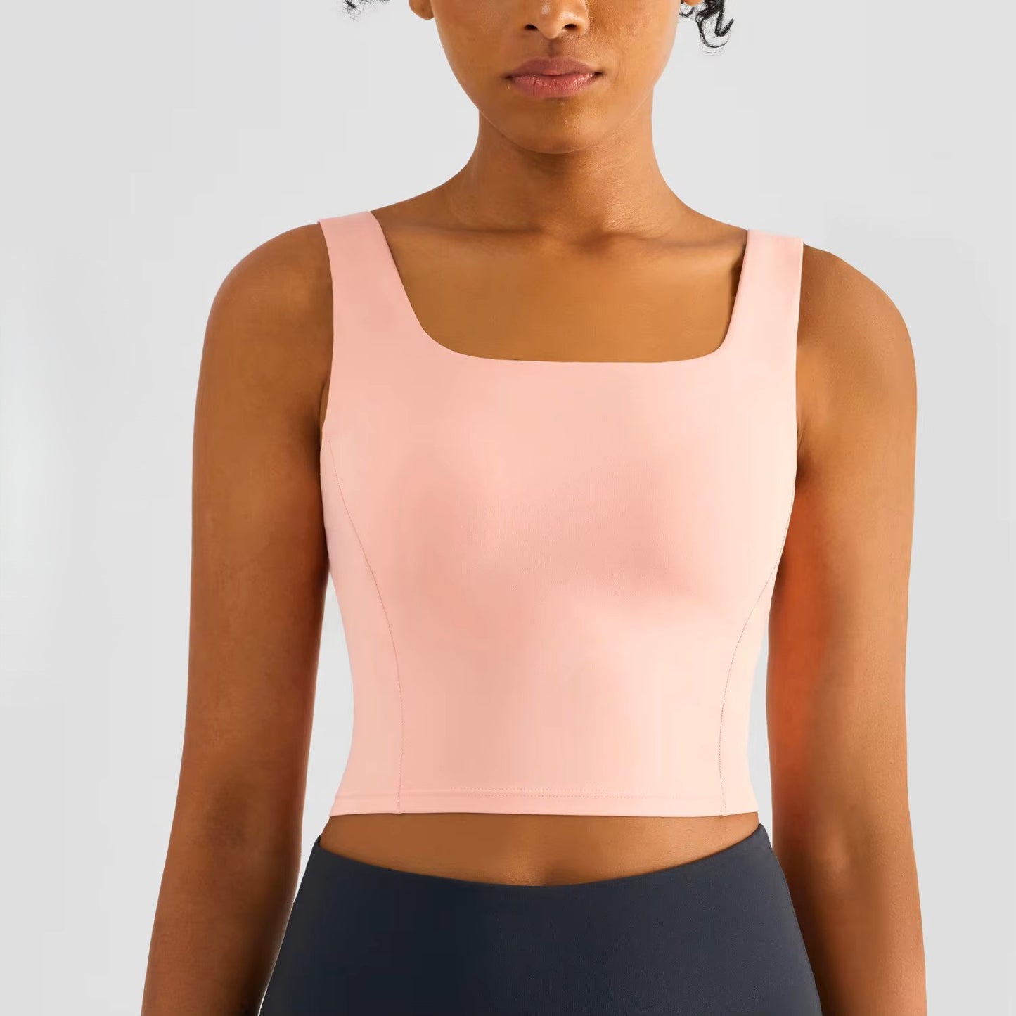 Seamless Yoga Top with Built-In Bra