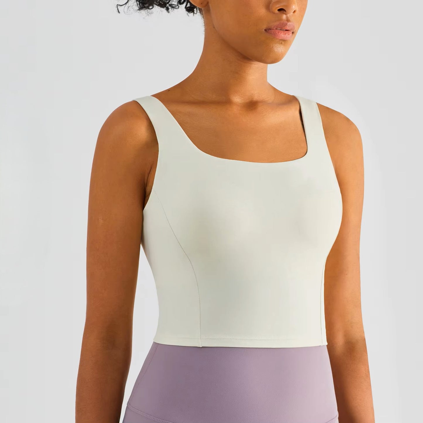 Seamless Yoga Top with Built-In Bra