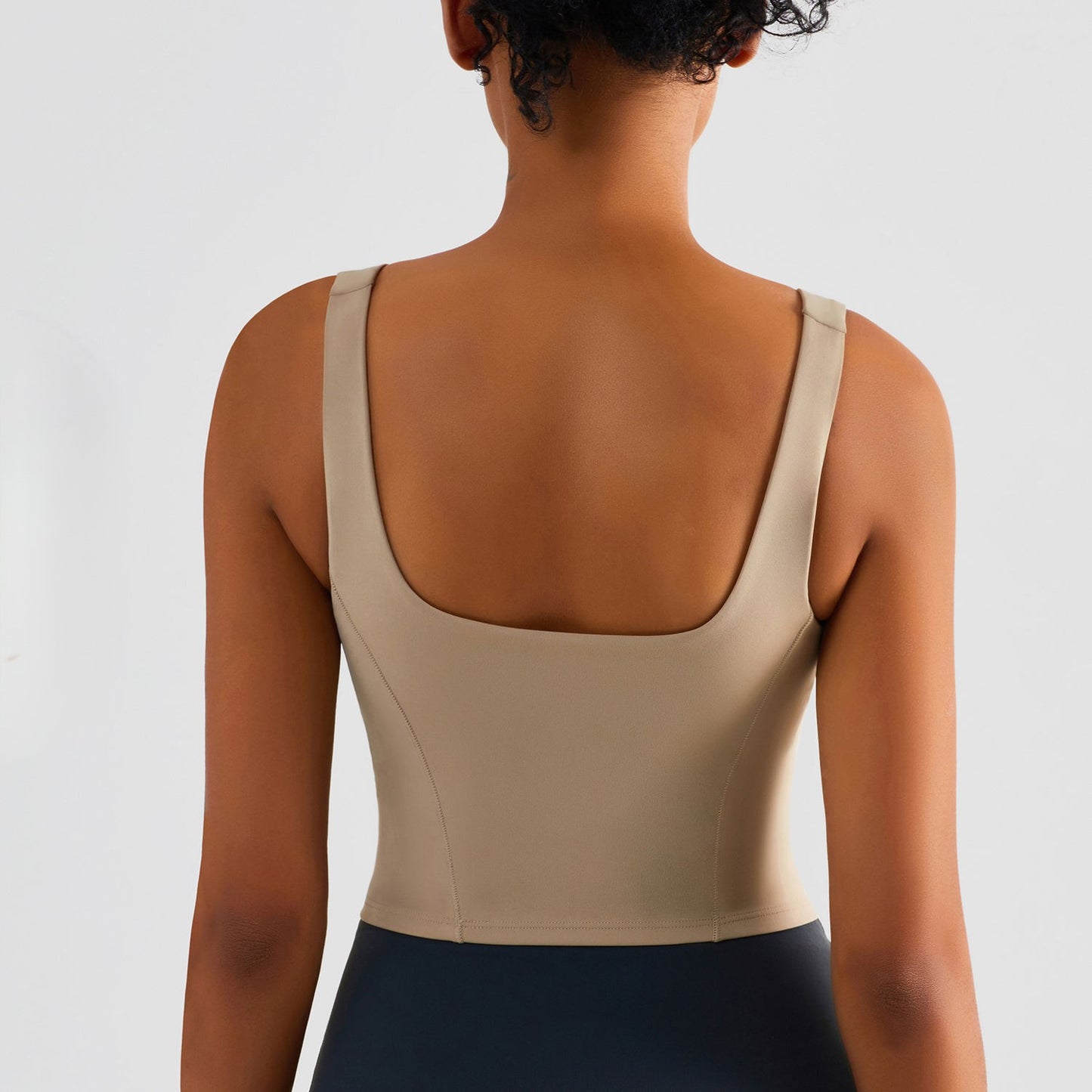 Seamless Yoga Top with Built-In Bra