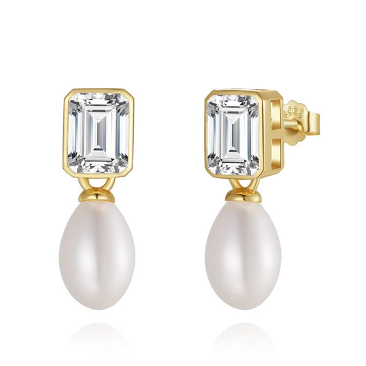 925 Silver Freshwater Pearl Drop Earrings