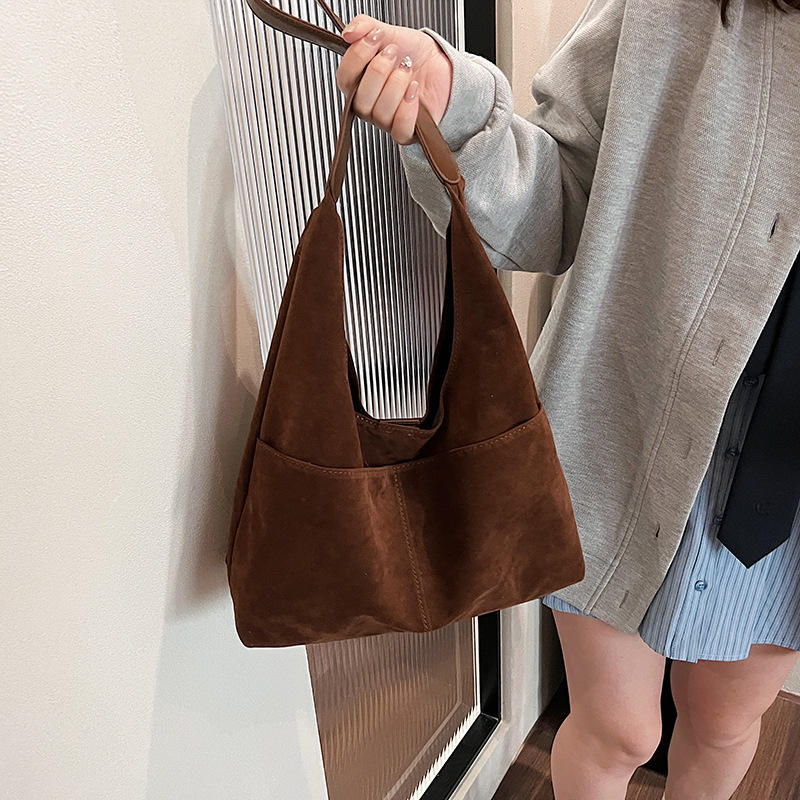 Retro Suede Shoulder Bag
