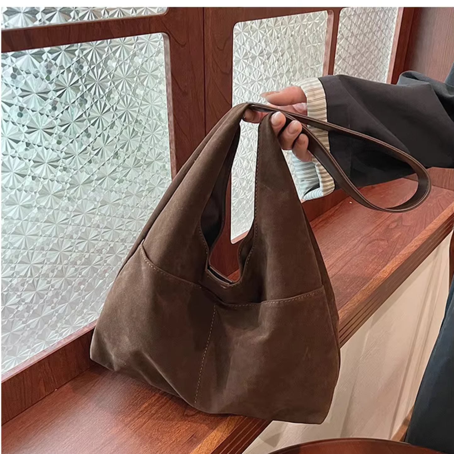 Retro Suede Shoulder Bag