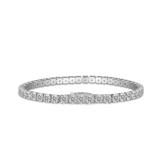 Tennis Bracelet with Hidden Clasp 4mm Silver