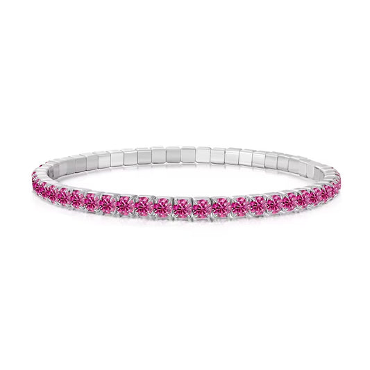 Birthstone Tennis Bracelet Pink
