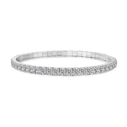 Birthstone Tennis Bracelet Silver