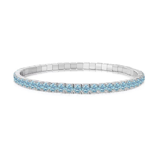 Birthstone Tennis Bracelet Aqua
