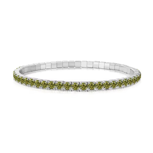 Birthstone Tennis Bracelet Moss Green